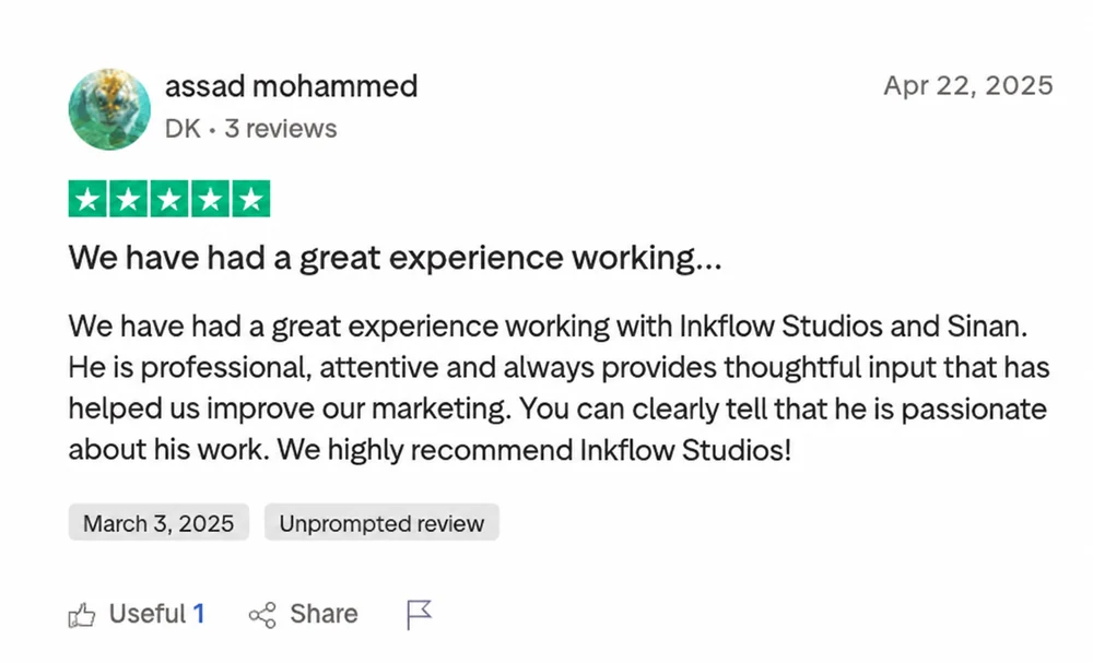 Trustpilot review from Assad Mohammed
